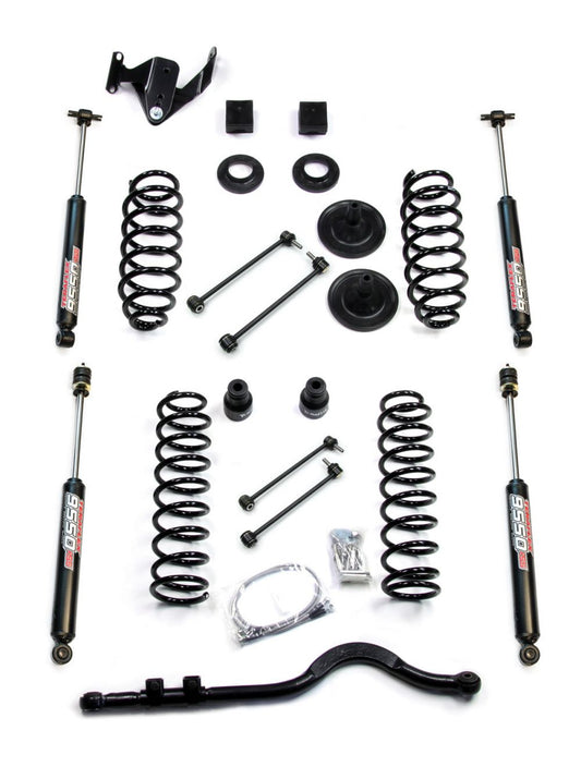 TeraFlex Jeep Wrangler JK 4 Door 3" Coil Spring Base Lift Kit With Front Track Bar & 9550 VSS Twin Tube Shocks