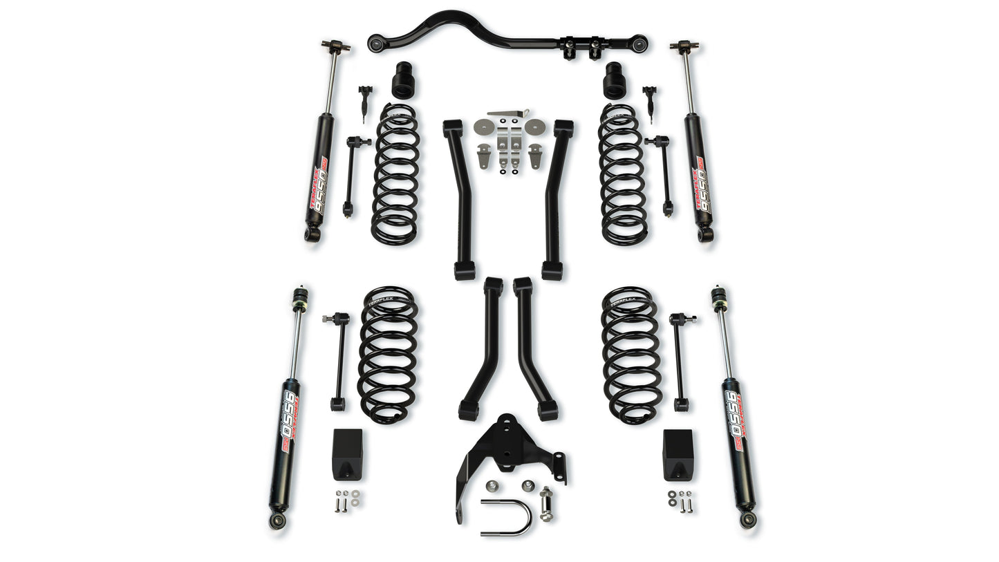 TeraFlex Jeep Wrangler JK 2 Door 3" Suspension System With 4 Sport Control Arms & 9550 VSS Twin Tube Shocks