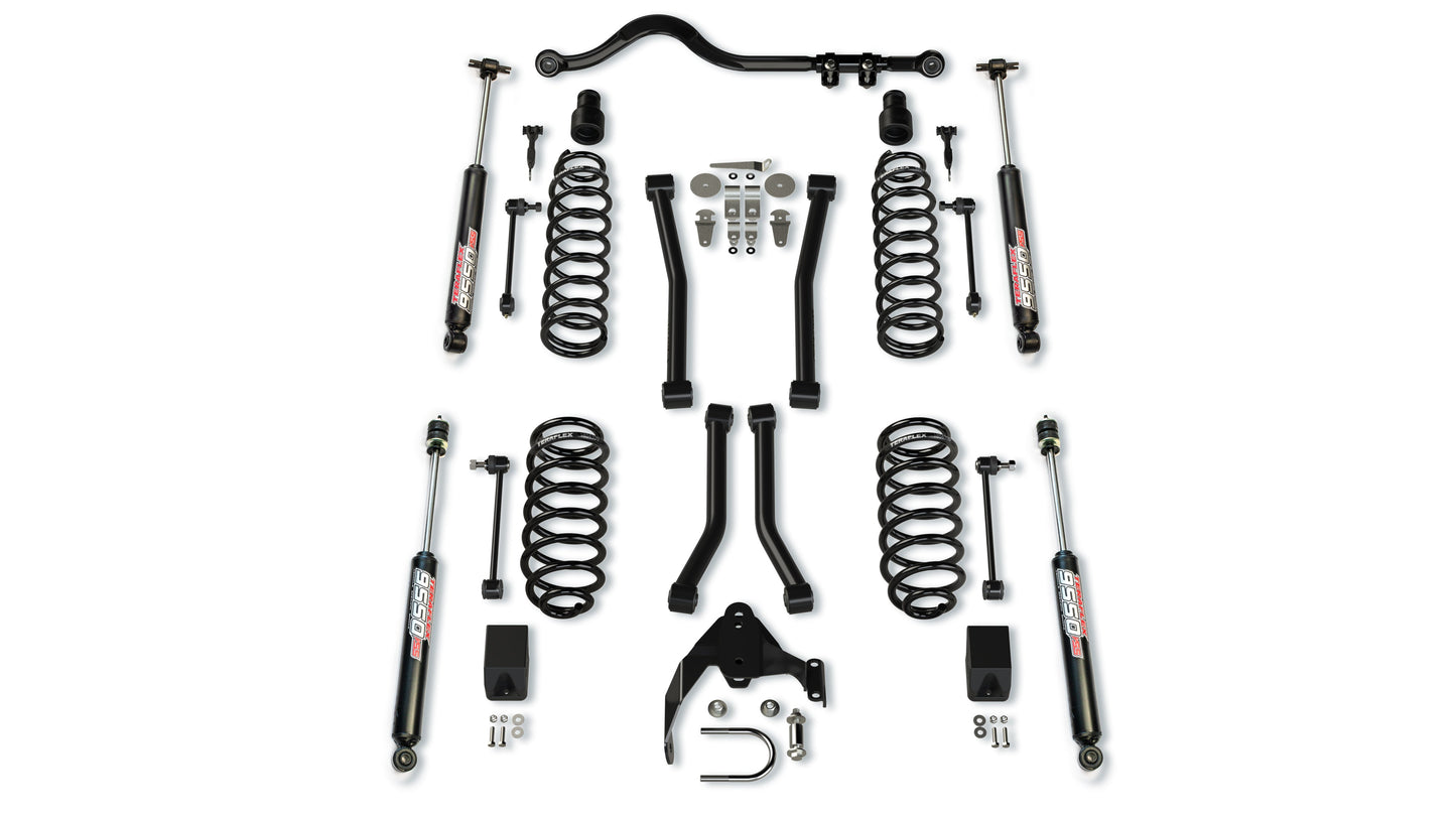 TeraFlex Jeep Wrangler JK 4 Door 3" Suspension System With 4 Sport Control Arms & 9550 VSS Twin Tube Shocks