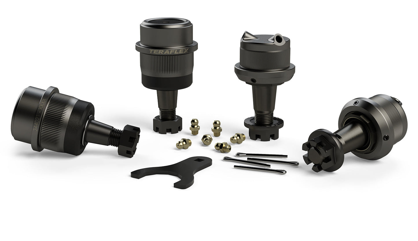 TeraFlex Jeep Wrangler TJ Dana 30/44 HD Ball Joint Kit With Knurl, 2 Upper & 2 Lower