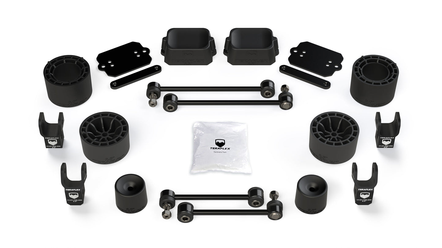 TeraFlex Jeep Wrangler JL 4 Door Rubicon 2.5" Performance Spacer Lift Kit & Shock Extensions