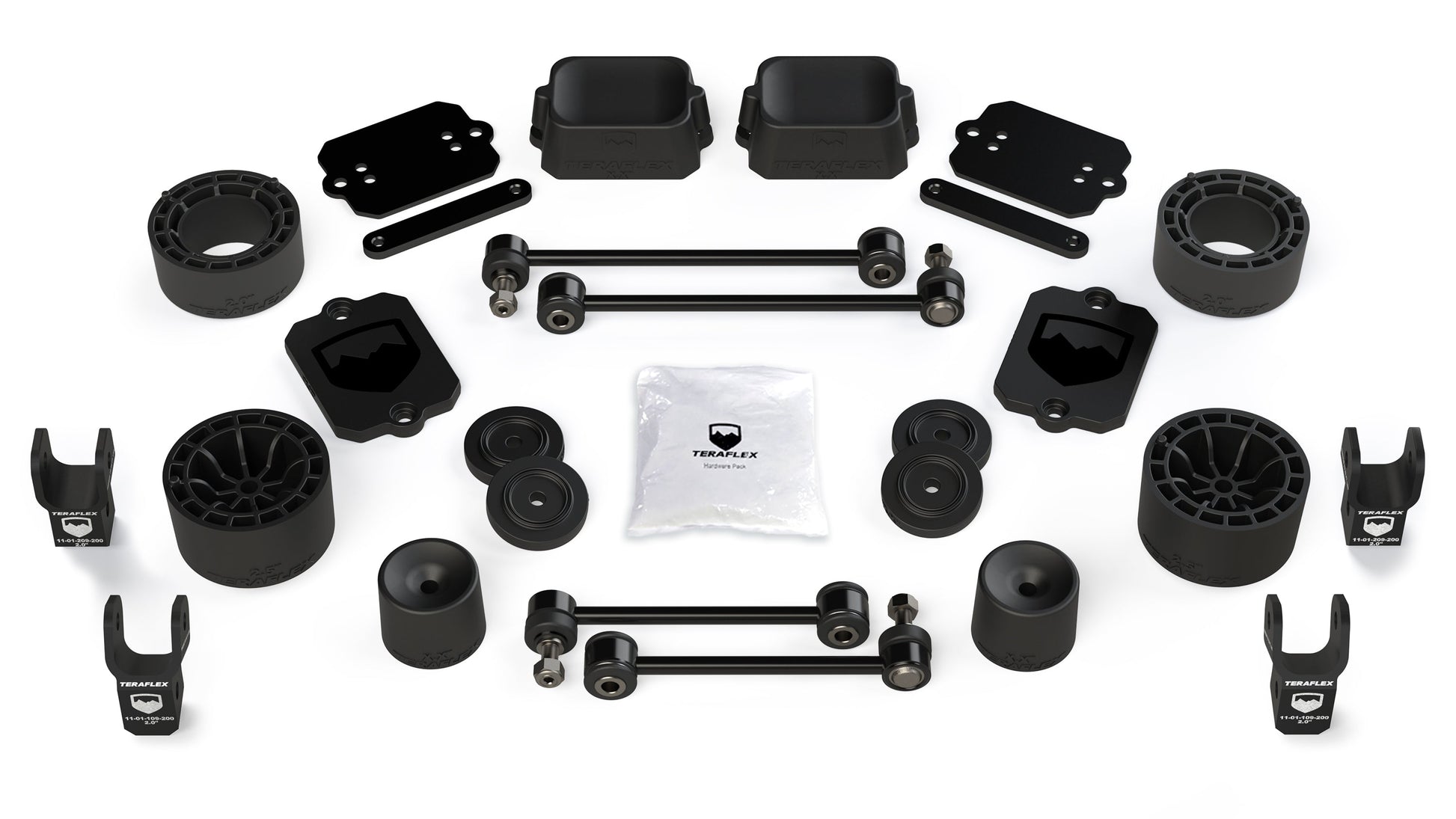 TeraFlex Jeep Wrangler JL2 Door Sport/Sahara 2.5" Performance Spacer Lift Kit & Shock Extensions