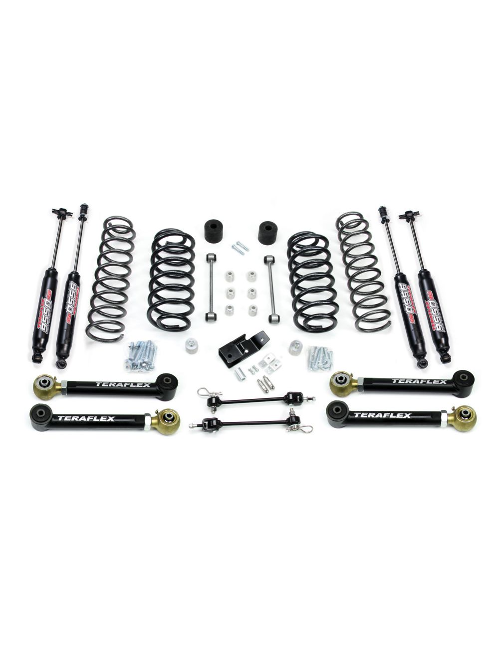 TeraFlex Jeep Wrangler TJ 3" Suspension System With 4 Short Control Arms & 9550 VSS Twin Tube Shocks