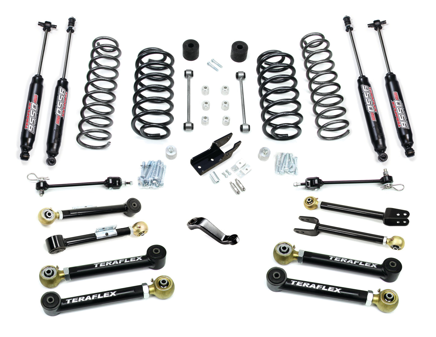 TeraFlex Jeep Wrangler TJ 4" Suspension System With 8 Short Control Arms & 9550 VSS Twin Tube Shocks, RHD