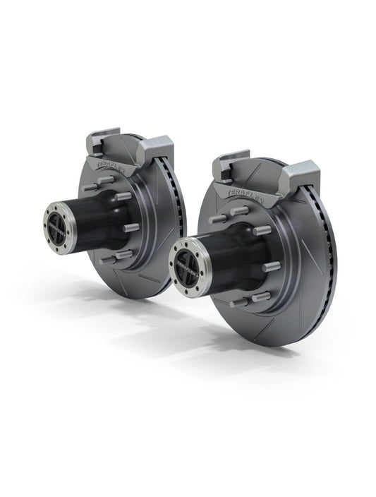 TeraFlex Jeep Wrangler JK Dana 30/44 Front Axle 8-Lug Locking Hub Conversion Kit With Slotted Big Rotors