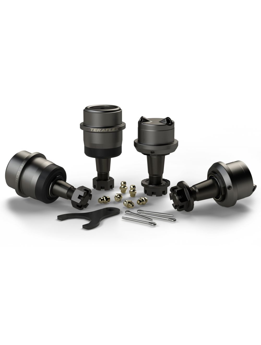 TeraFlex Jeep Wrangler JK Dana 30/44 HD Ball Joint Kit With out Knurl, Upper & Lower, Set of 4