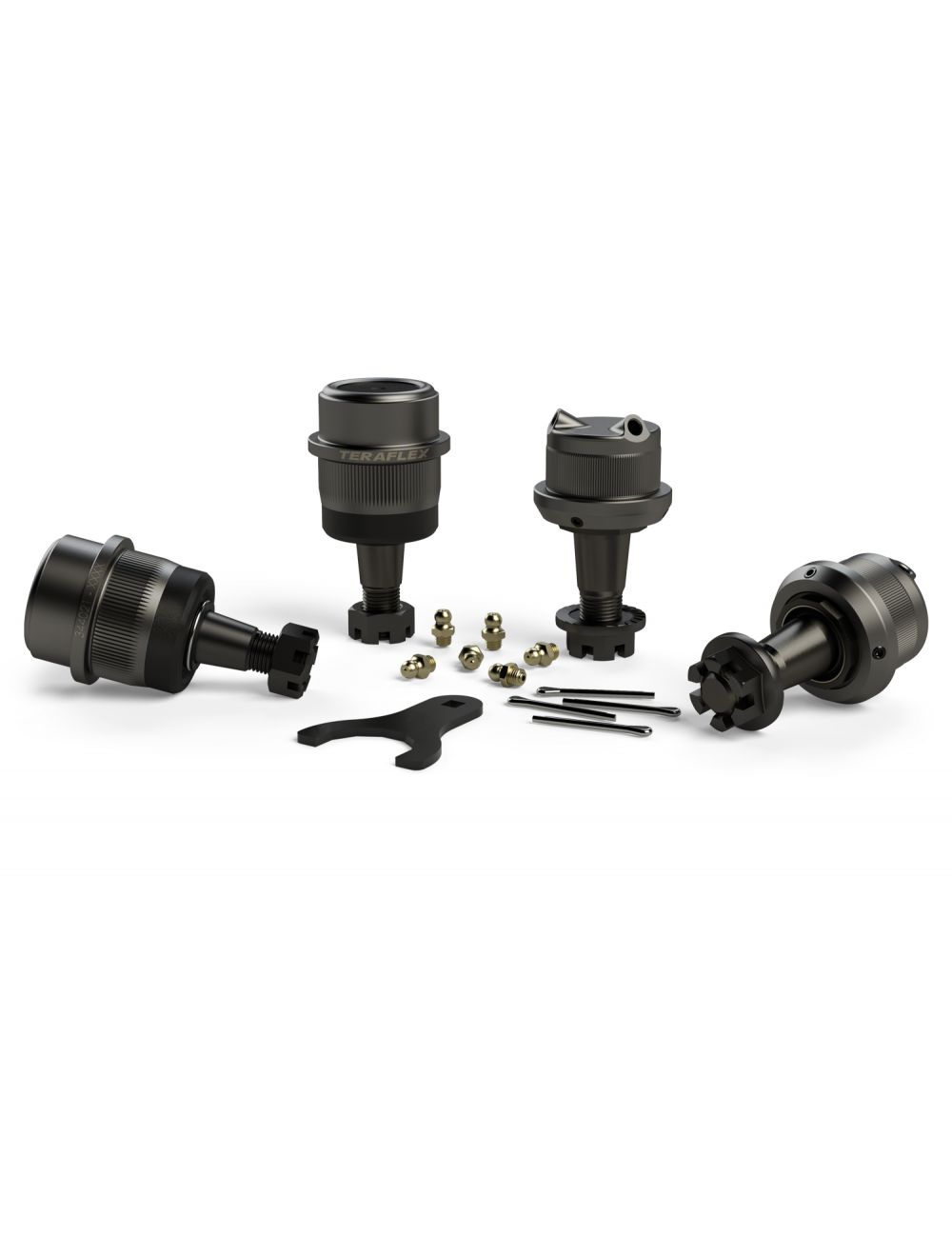 TeraFlex Jeep Wrangler JK Dana 30/44 HD Ball Joint Kit With Knurl, Upper & Lower, Set of 4