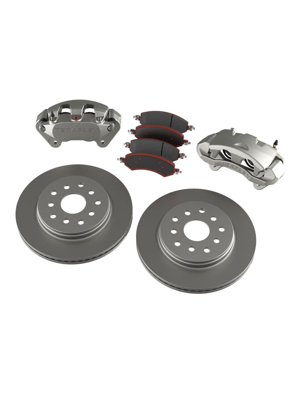 TeraFlex Jeep Wrangler JK Front Big Brake Kit With Smooth Rotors, 5x5" & 5x5.5"