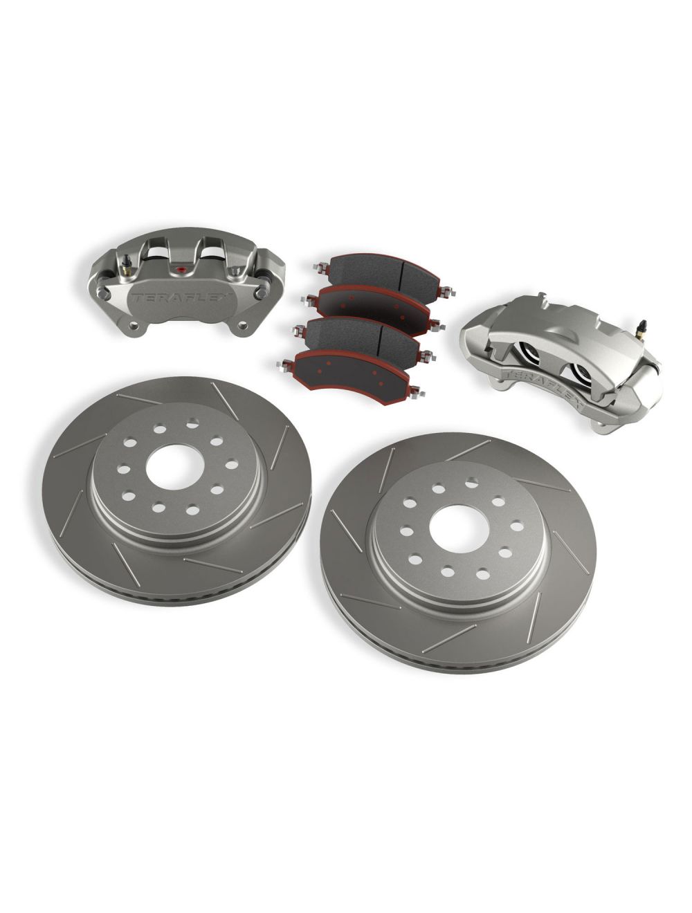 TeraFlex Jeep Wrangler JK Front Big Brake Kit With Slotted Rotors, 5x5" & 5x5.5"