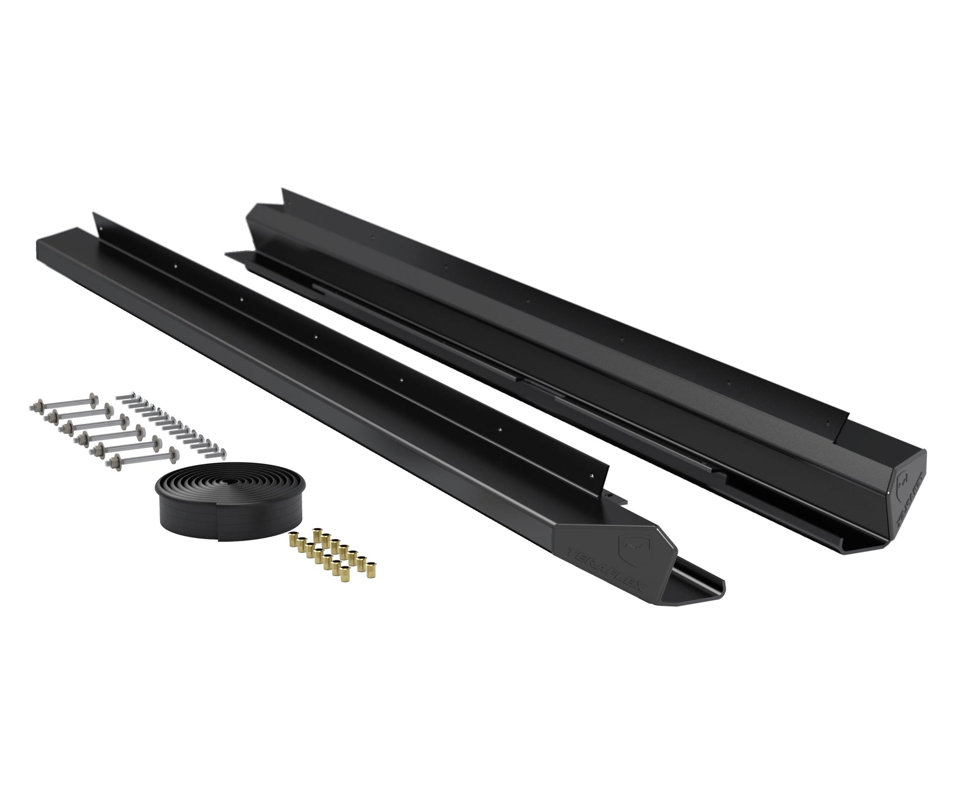 TeraFlex Jeep Wrangler JK 4 Door RockGuard Aluminum Rock Slider Kit, Powder Coat