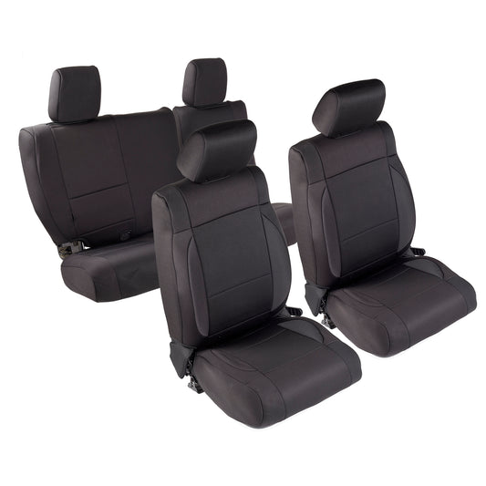 Smittybilt 2008-2012 Jeep Wrangler JKU Neoprene Seat Cover Set Front/Rear, Black, 471701