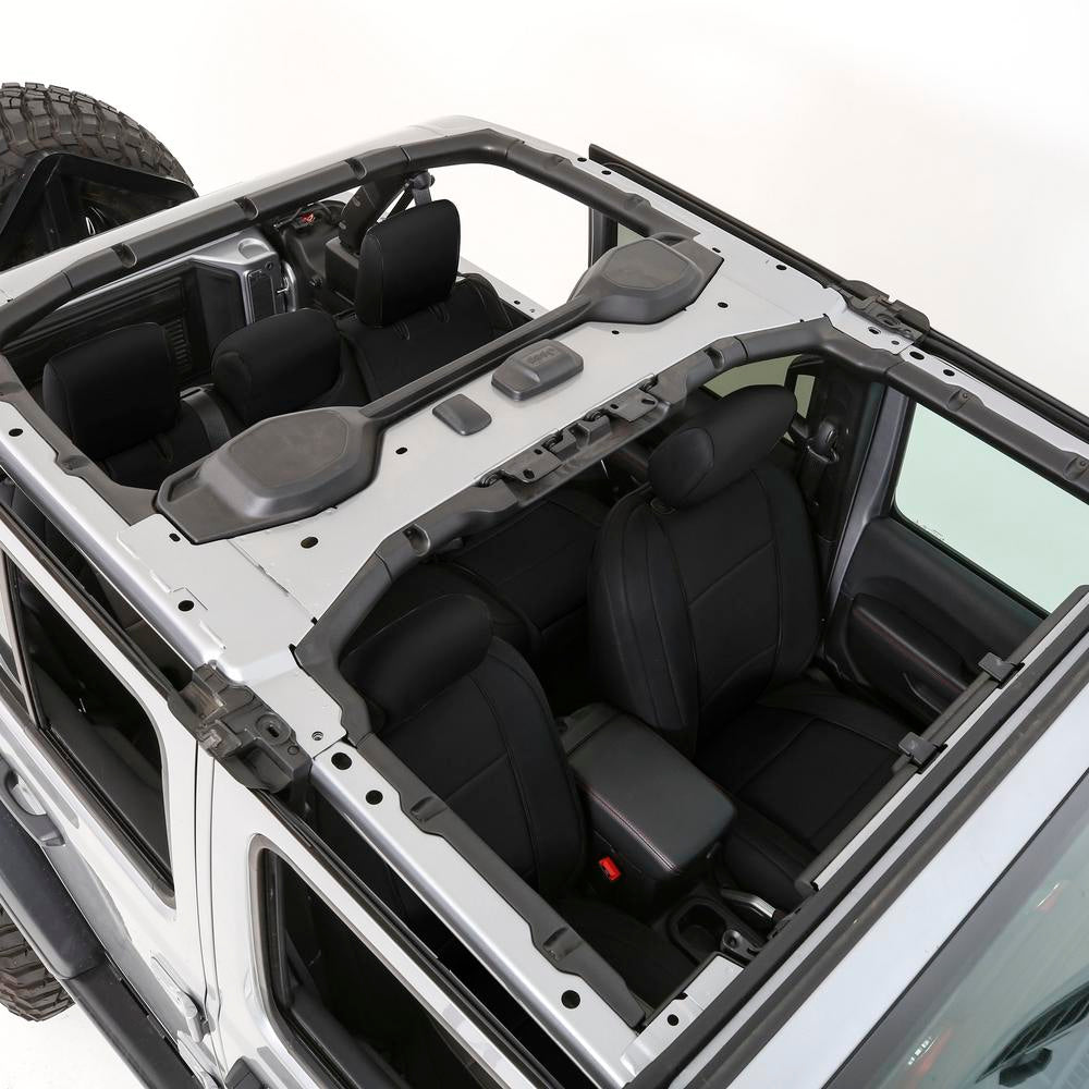 Smittybilt 2018-2025 Jeep Wrangler JLU Neoprene Seat Cover Set Front/Rear, Black Gen 1, 472101
