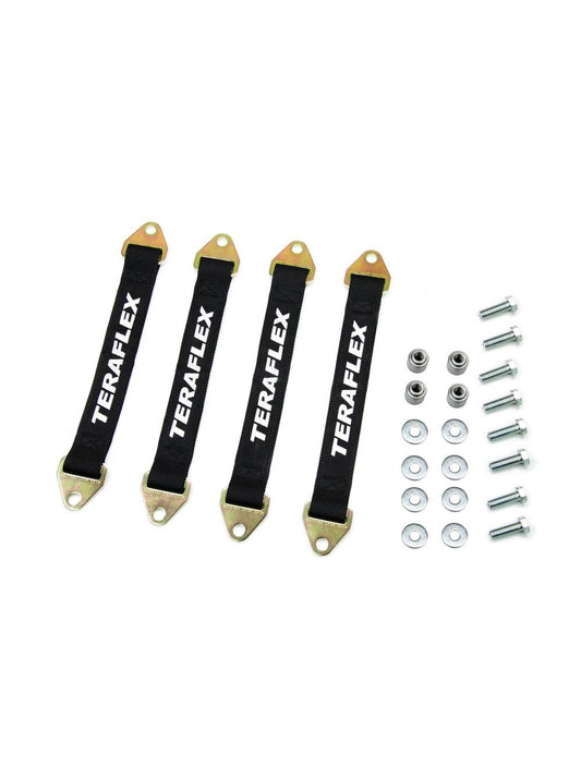 TeraFlex Jeep Wrangler JK Suspension Limit Strap Kit, 15.125" Front & 13.5" Rear, 3-4" Lift