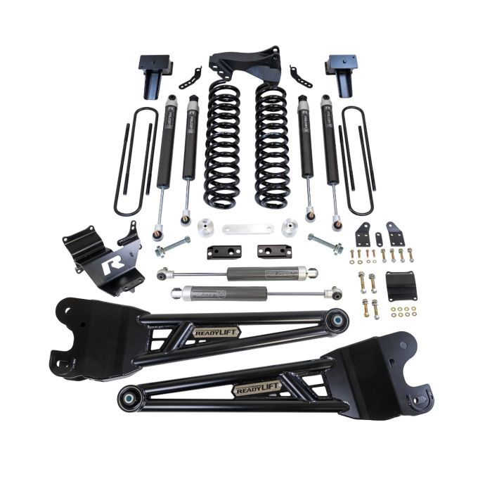 ReadyLift Ford F250/F350 Diesel 4" Coil Spring Lift Kits with Falcon 1.1 Monotube Front/Rear Shocks, Radius Arms, Dual Steering Stabilizer, and Front Track Bar Bracket, 2023-2024, 4WD, 49-23421