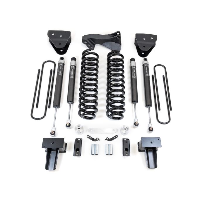 ReadyLift Ford F250/F350 Diesel 4" Coil Spring Lift Kits with Falcon 1.1 Monotube Front/Rear Shocks and Front Track Bar Bracket, 2017-2022, 4WD, 49-27420