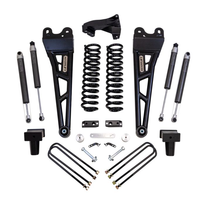 ReadyLift Ford F250/F350 Diesel 4" Coil Spring Lift Kits with Falcon 1.1 Monotube Front/Rear Shocks and Front Track Bar Bracket with Radius Arms, 2017-2022, 4WD, 49-27421