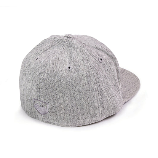 TeraFlex FlexFit Flat Visor Hat, Heather Gray/Silver, Small/Medium