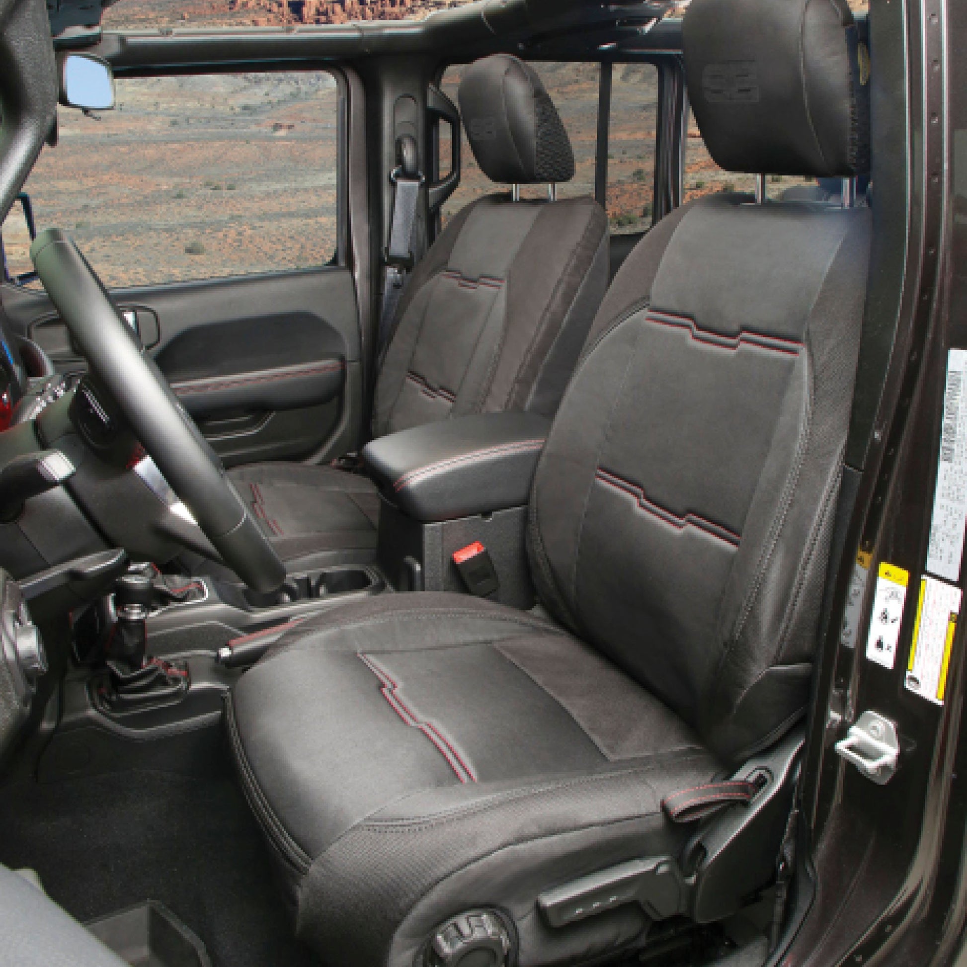 Smittybilt 2018-2025 Jeep Wrangler JL Neoprene Seat Cover Set Front/Rear, Black Gen 2, 576201