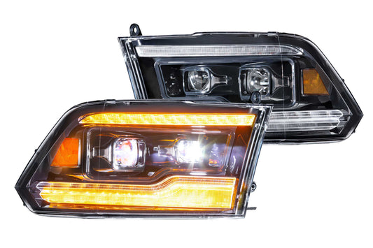 Morimoto Dodge Ram 1500 / HD XB LED Headlights, 2009-2018 (Note 2013-2014 trucks may require reprogram for OE Projector to avoid error codes), Pair, Amber DRL, LF520-A-ASM