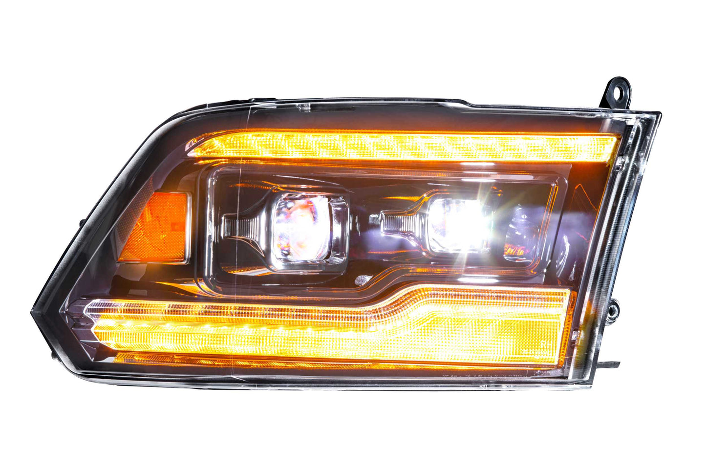 Morimoto Dodge Ram 1500 / HD XB LED Headlights, 2009-2018 (Note 2013-2014 trucks may require reprogram for OE Projector to avoid error codes), Pair, Amber DRL, LF520-A-ASM