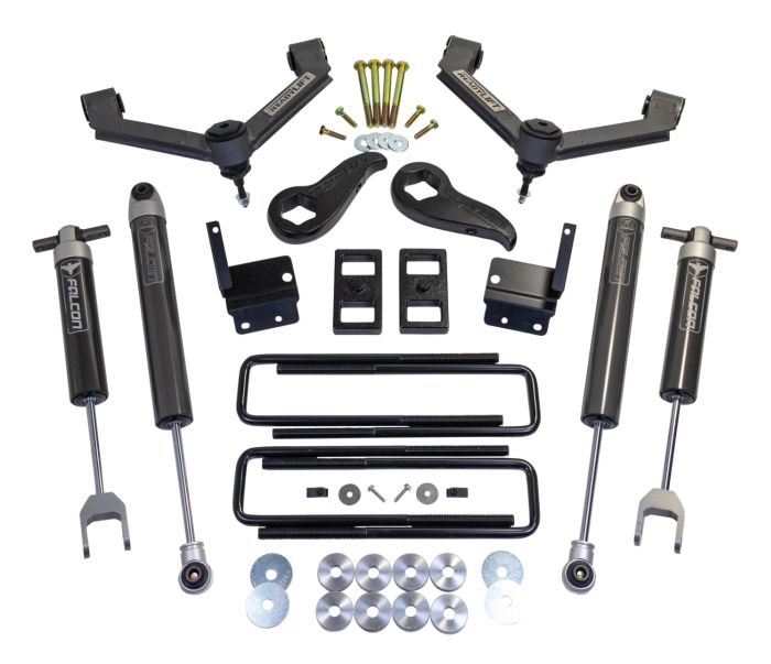 ReadyLift Chevrolet Silverado 2500 HD/3500 HD/GMC Sierra 2500 HD/3500 HD 3" SST Lift Kits with Fabricated Control Arms and Falcon 1.1 Monotube Shocks, 2020-2024, RWD/4WD, 69-30320