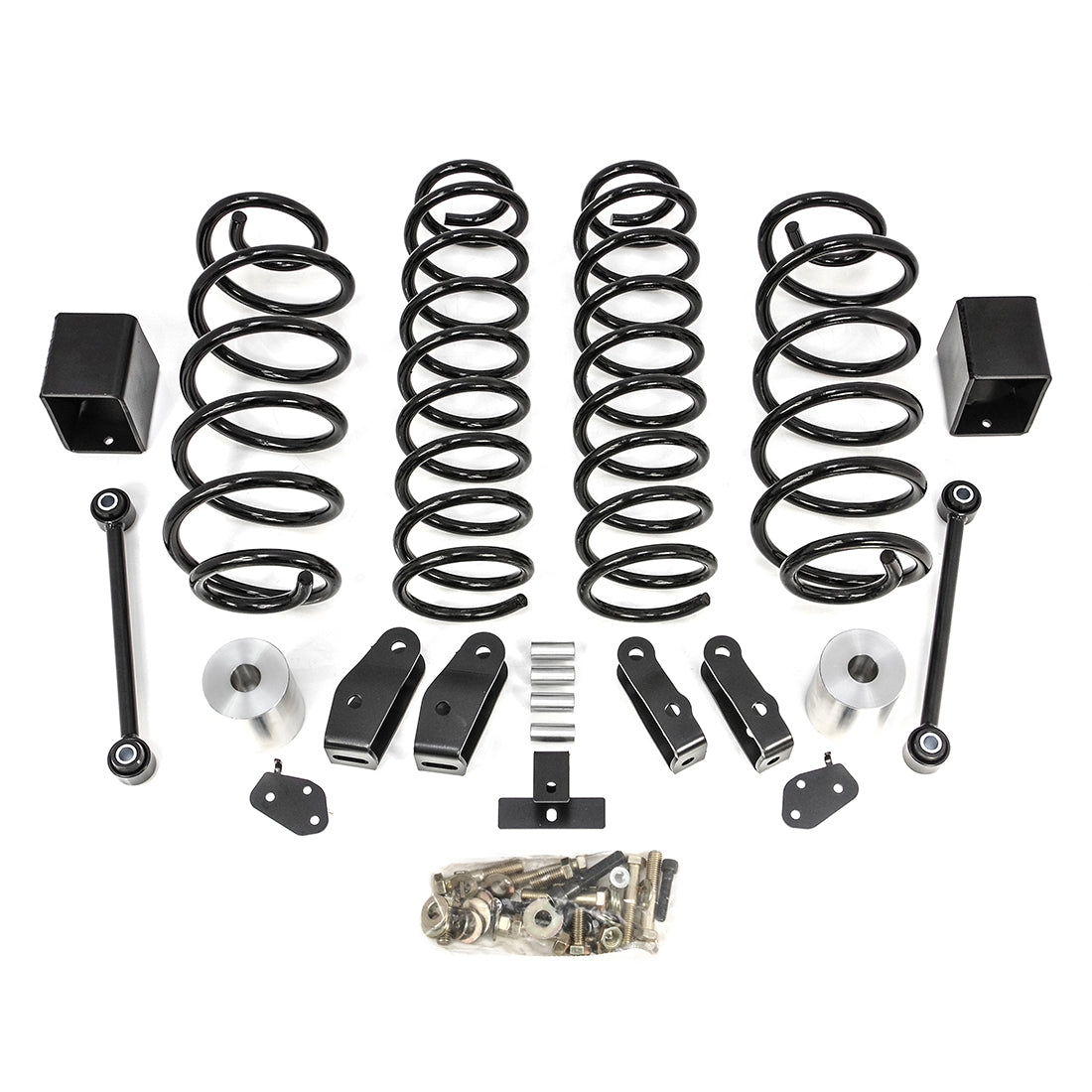 Jeep Wrangler JL Rubicon 2.5'' Coil Spring Lift Kit, black spring With shock extensions, 2018-2023, 4WD, 69-6827