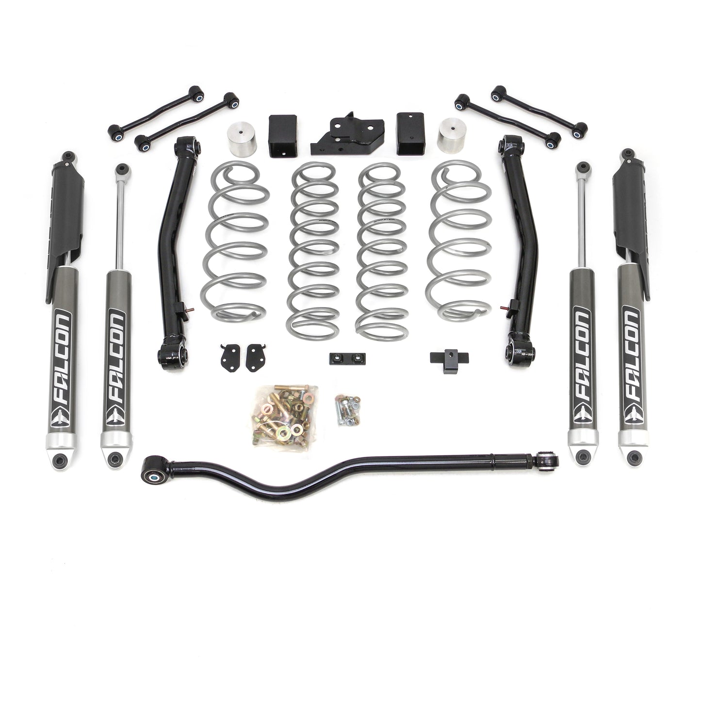 Jeep Wrangler JL Terrain Flex 2-Arm Kit with Falcon 2.1 Shocks. 3.5'', silver spring plus front track bar, 2018-2023, 4WD, 69-6836