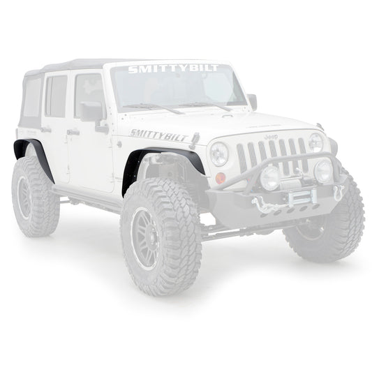 Smittybilt 2007-2018 Jeep Wrangler JK/JKU XRC Flat Fender Flare Kit, Set of 4, Textured Black, 76837