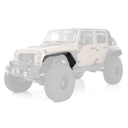 Smittybilt 2007-2018 Jeep Wrangler JK/JKU XRC Front Flux Flare Pair, Textured Black, 76838