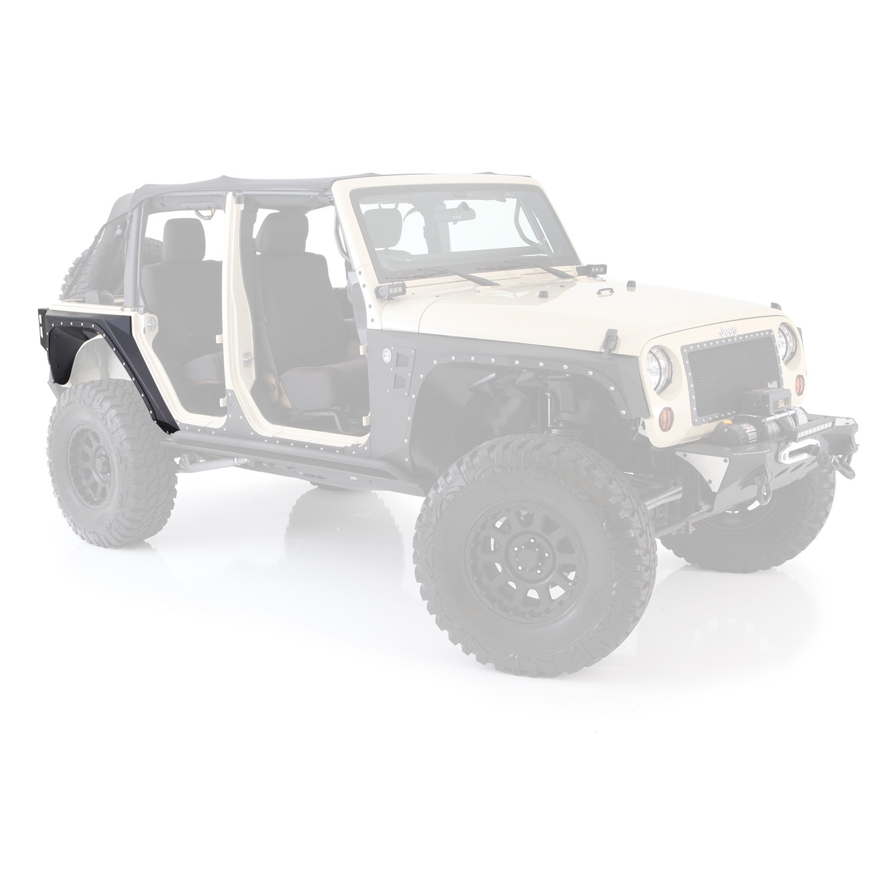 Smittybilt 2007-2018 Jeep Wrangler JKU XRC Rear Armor Corner Guards, Textured Black, 76882