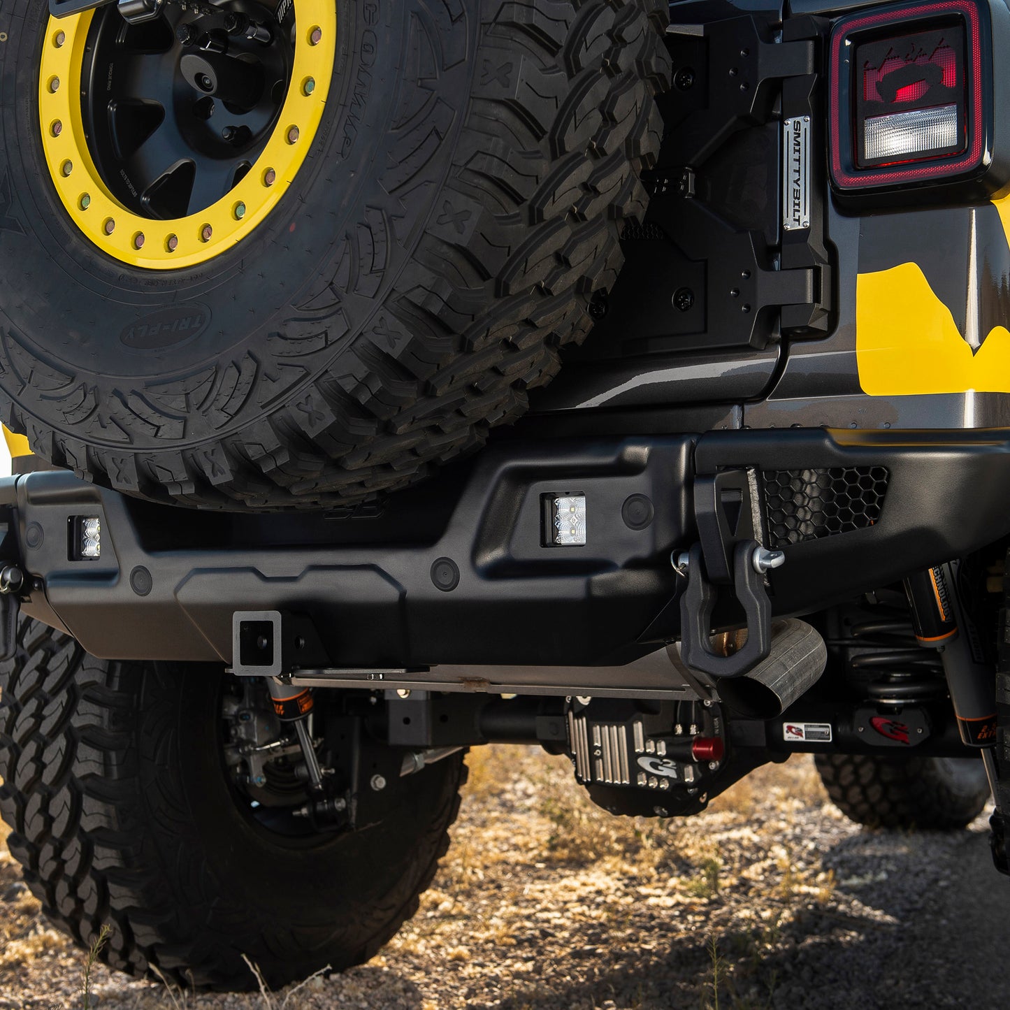 Smittybilt 2018-2025 Jeep Wrangler JL/JLU Stryker Rear Bumper, Textured Black, 18+, 77732