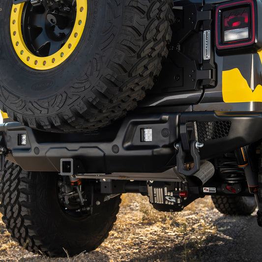 Smittybilt 2018-2025 Jeep Wrangler JL/JLU Stryker Rear Bumper, Textured Black, 18+, 77732