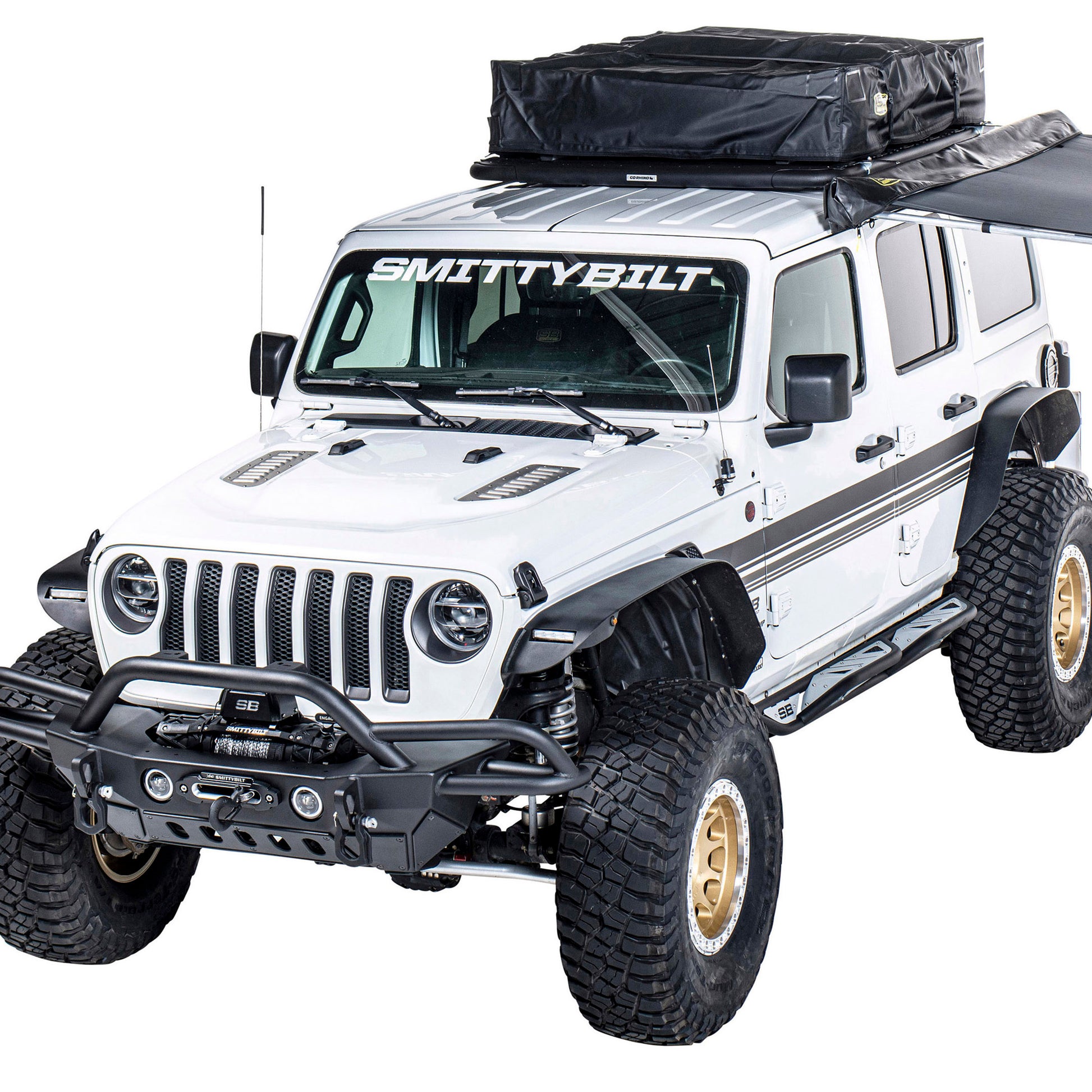 Smittybilt 2018-2025 Jeep Wrangler JLU XRC Flat Fender Flare Kit, Set of 4, Textured Black, 18+, 77837