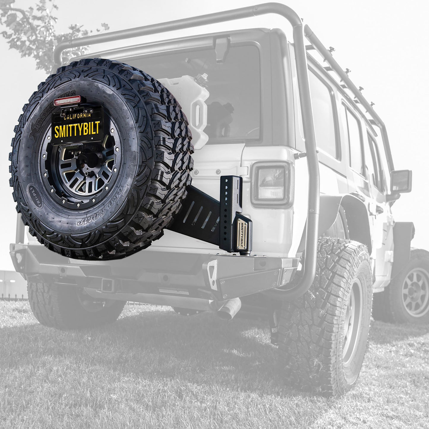 Smittybilt 2018-2025 Jeep Wrangler JL/JLU XRC Gen 3 Bolt-On Tire Carrier, Textured Black, 18+, 77857