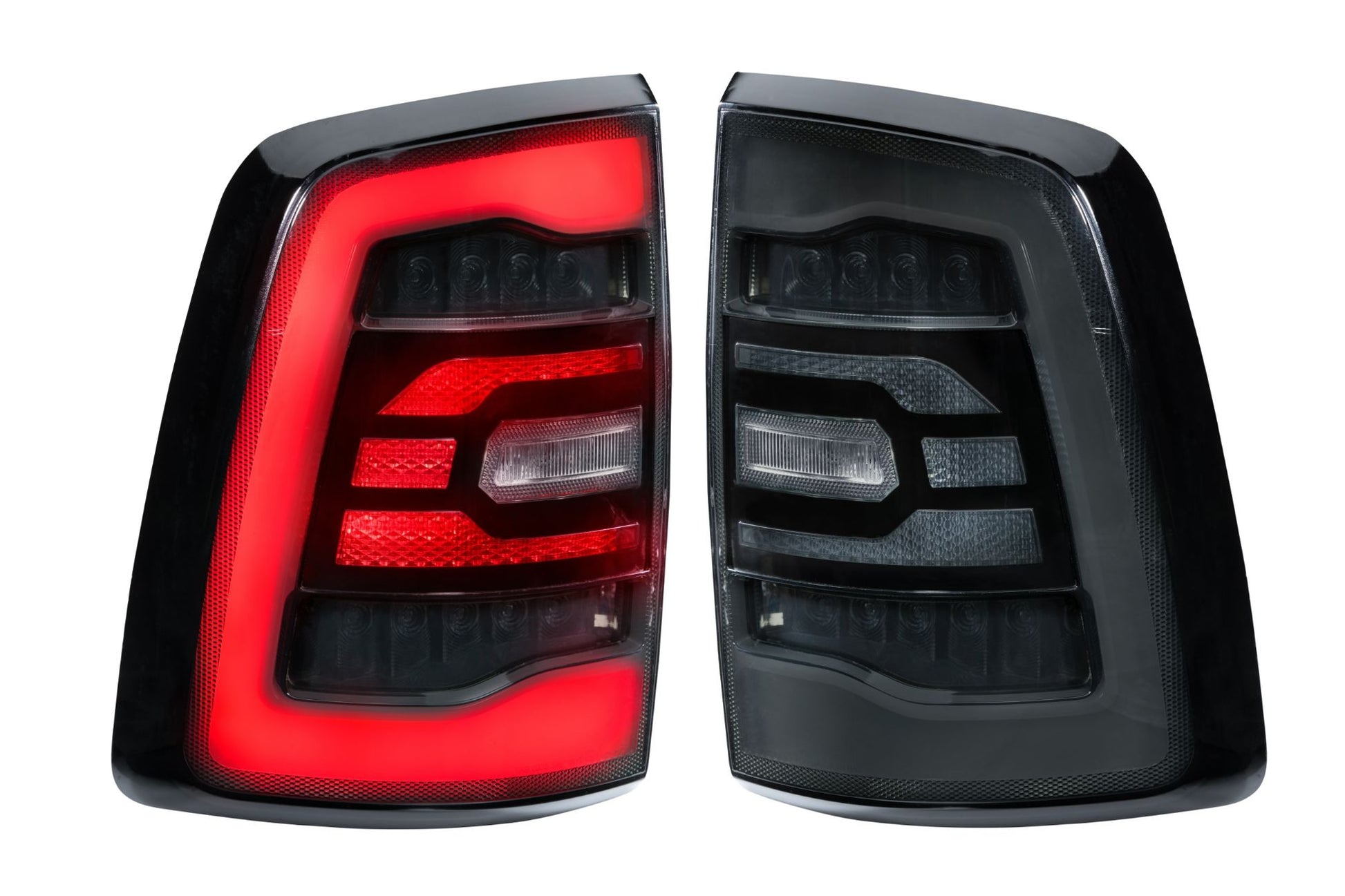 GTR Lighting Dodge Ram Carbide LED Tail Lights, 2009-2018, Pair, Facelift, Smoked, GTR.TL10