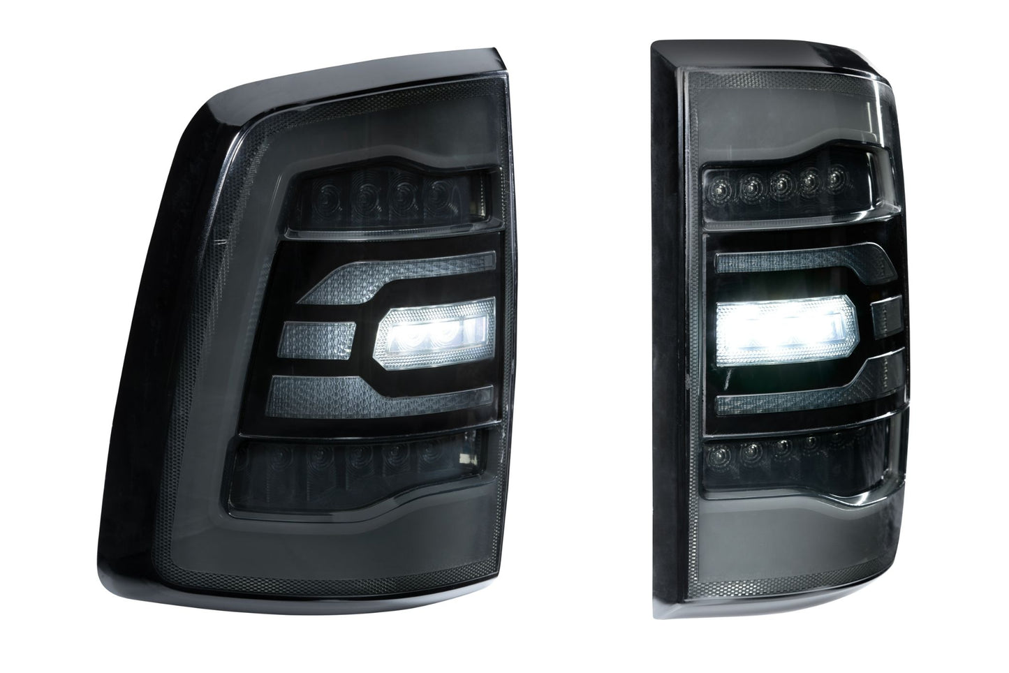 GTR Lighting Dodge Ram Carbide LED Tail Lights, 2009-2018, Pair, Facelift, Smoked, GTR.TL10