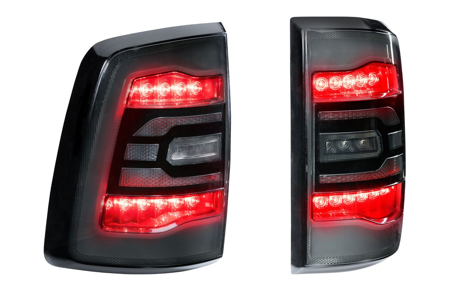 GTR Lighting Dodge Ram Carbide LED Tail Lights, 2009-2018, Pair, Facelift, Smoked, GTR.TL10