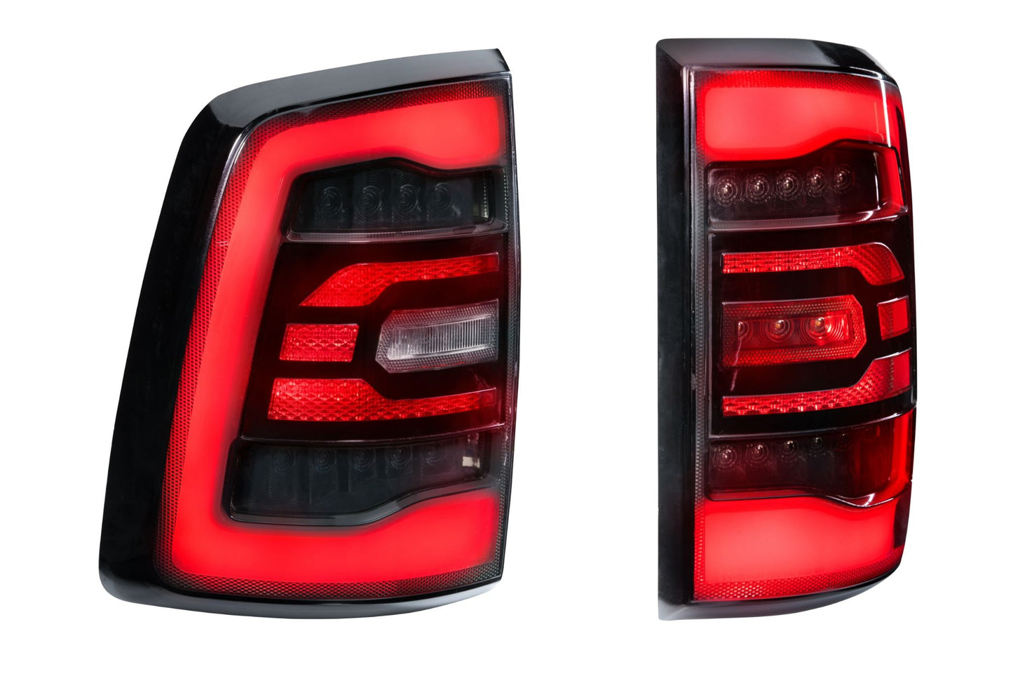 GTR Lighting Dodge Ram Carbide LED Tail Lights, 2009-2018, Pair, Facelift, Smoked, GTR.TL10