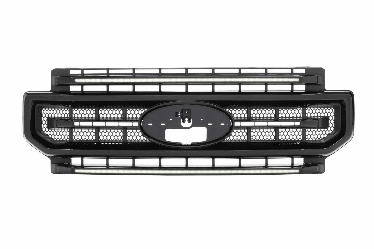 Morimoto Ford Super Duty XBG LED Grilles, 2020-2022, All Models, Gloss Black, White DRL, XBG10