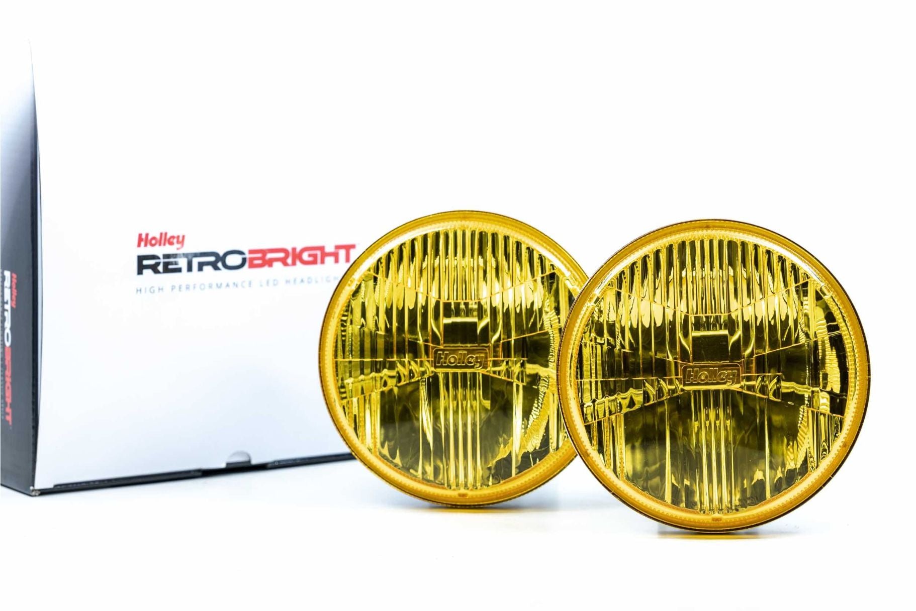 Holley RetroBright Headlights, Euro Yellow, 5.75" Round, LFRB105