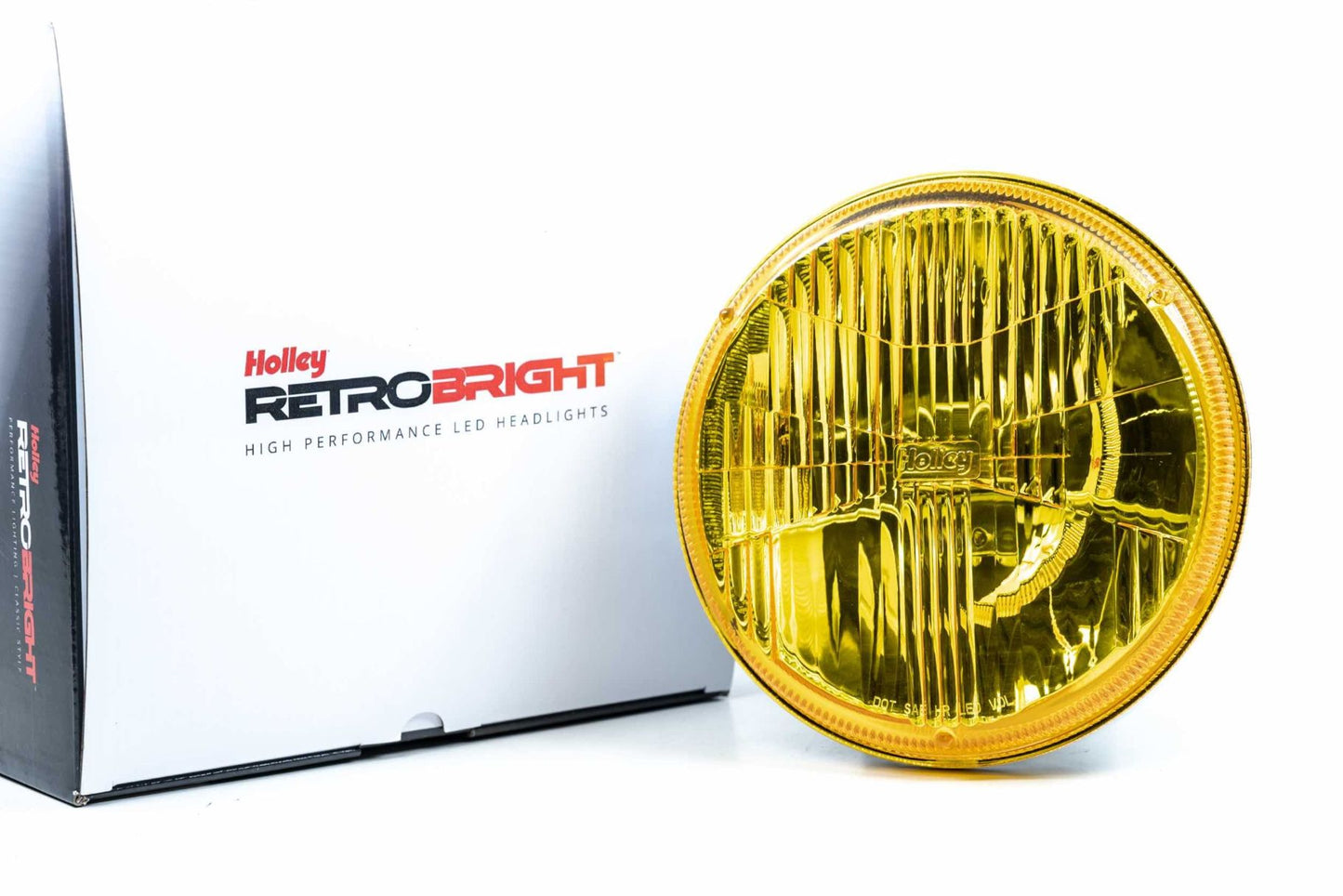 Holley RetroBright Headlights, Euro Yellow, 7" Round, LFRB115