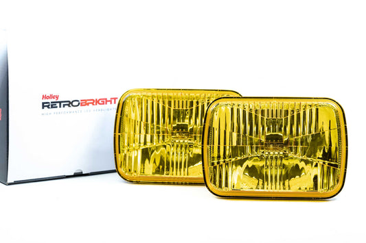 Holley RetroBright Headlights, Euro Yellow, 5x7" Rectangle, LFRB110