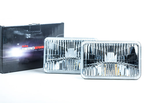 Holley RetroBright Headlights, Classic White, 4x6" Rectangle, LFRB120