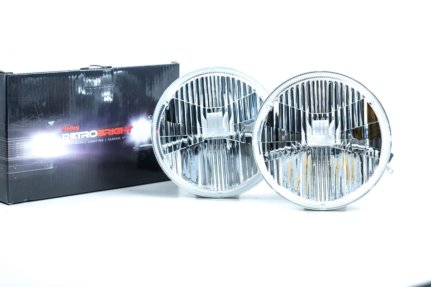 Holley RetroBright Headlights, Modern White, 5.75" Round, LFRB145