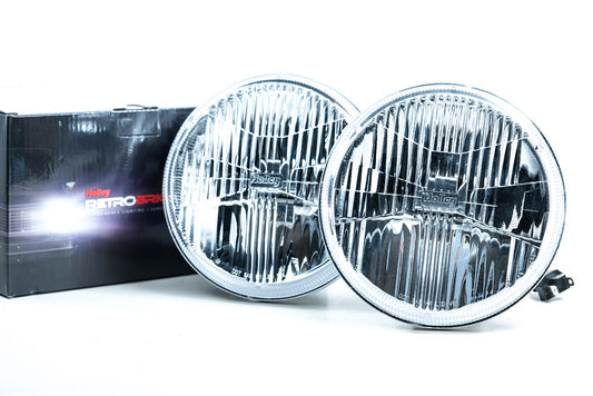 Holley RetroBright Headlights, Modern White, 7" Round, LFRB155