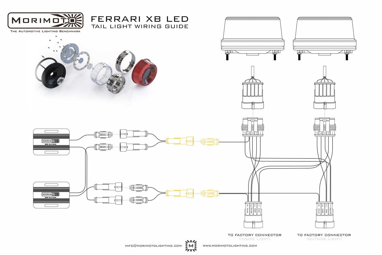 Morimoto Ferrari F355 / 360 / 550 Berlinetta / 575 Berlinetta / F50 XB LED Tail Lights, LF355