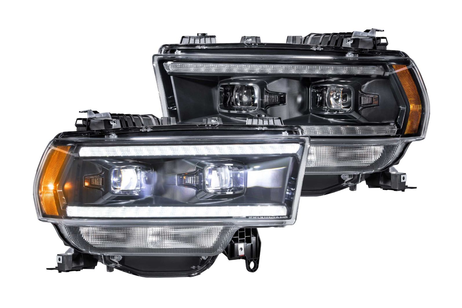 Morimoto Dodge Ram HD 2500 / 3500 XB Hybrid LED Headlights, 2019+, Without OEM Projector LEDs, Pair, ASM, LF704