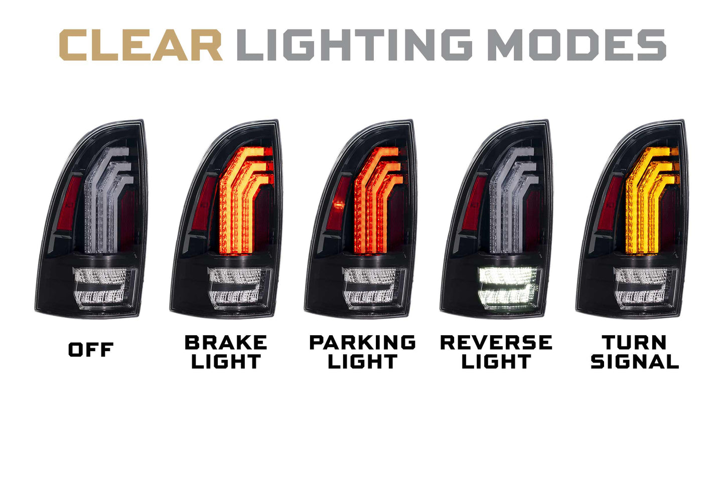 Morimoto Toyota Tacoma XB LED Tail Lights, 2005-2015, Fits: SR, SR5, Limited & TRD Pro, Clear Lens, Set, LF727