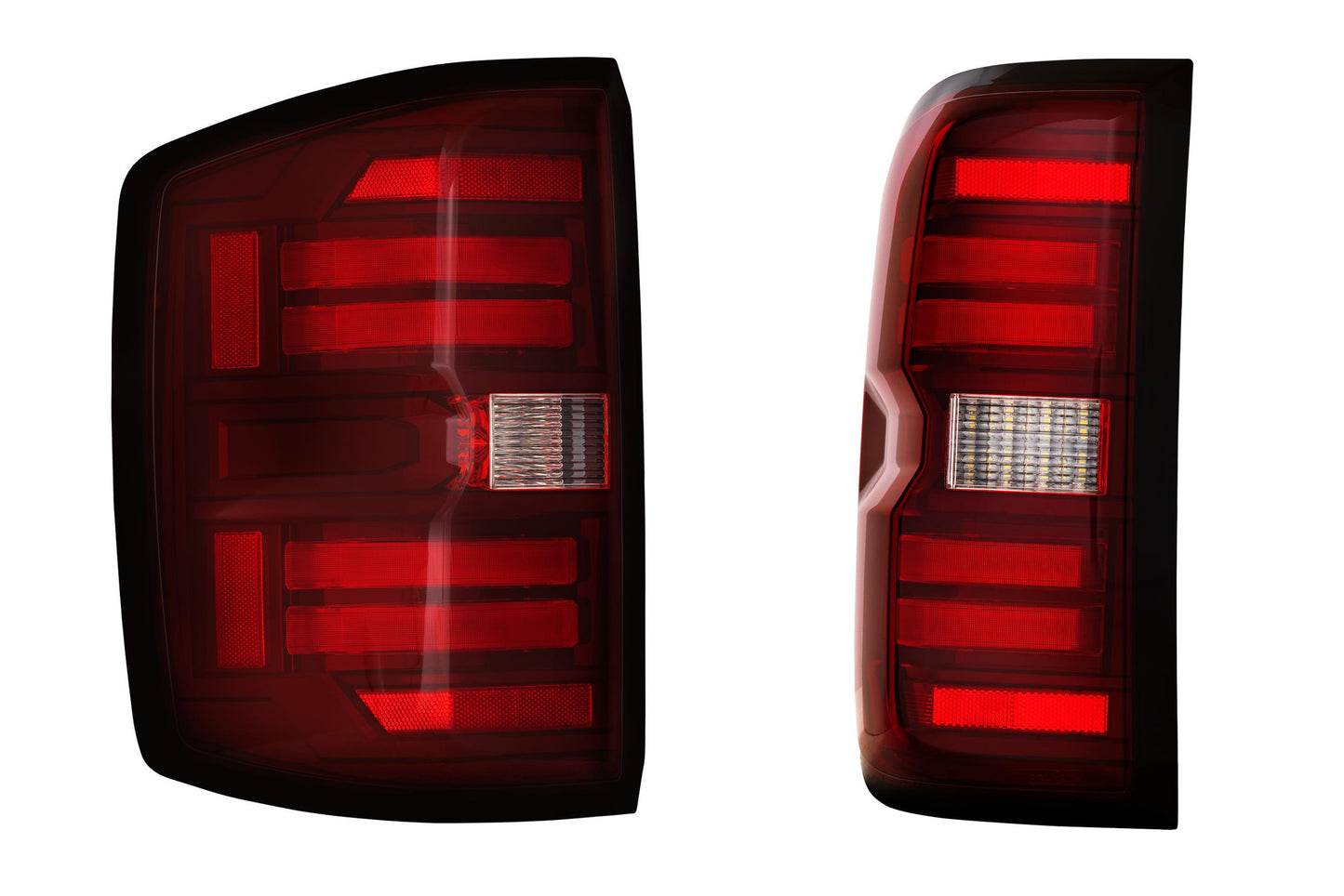 Morimoto Chevrolet Silverado 1500 / HD / GMC Sierra 3500HD Dually XB LED Tail Lights, 2014-2019, Pair, Red, Generation II, LF728