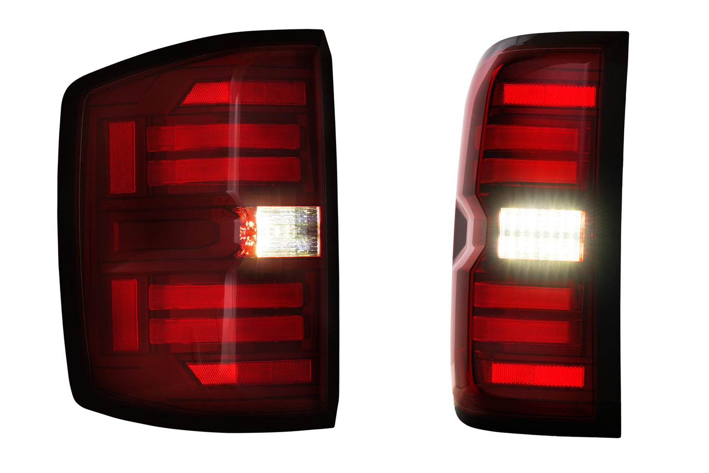 Morimoto Chevrolet Silverado 1500 / HD / GMC Sierra 3500HD Dually XB LED Tail Lights, 2014-2019, Pair, Red, Generation II, LF728